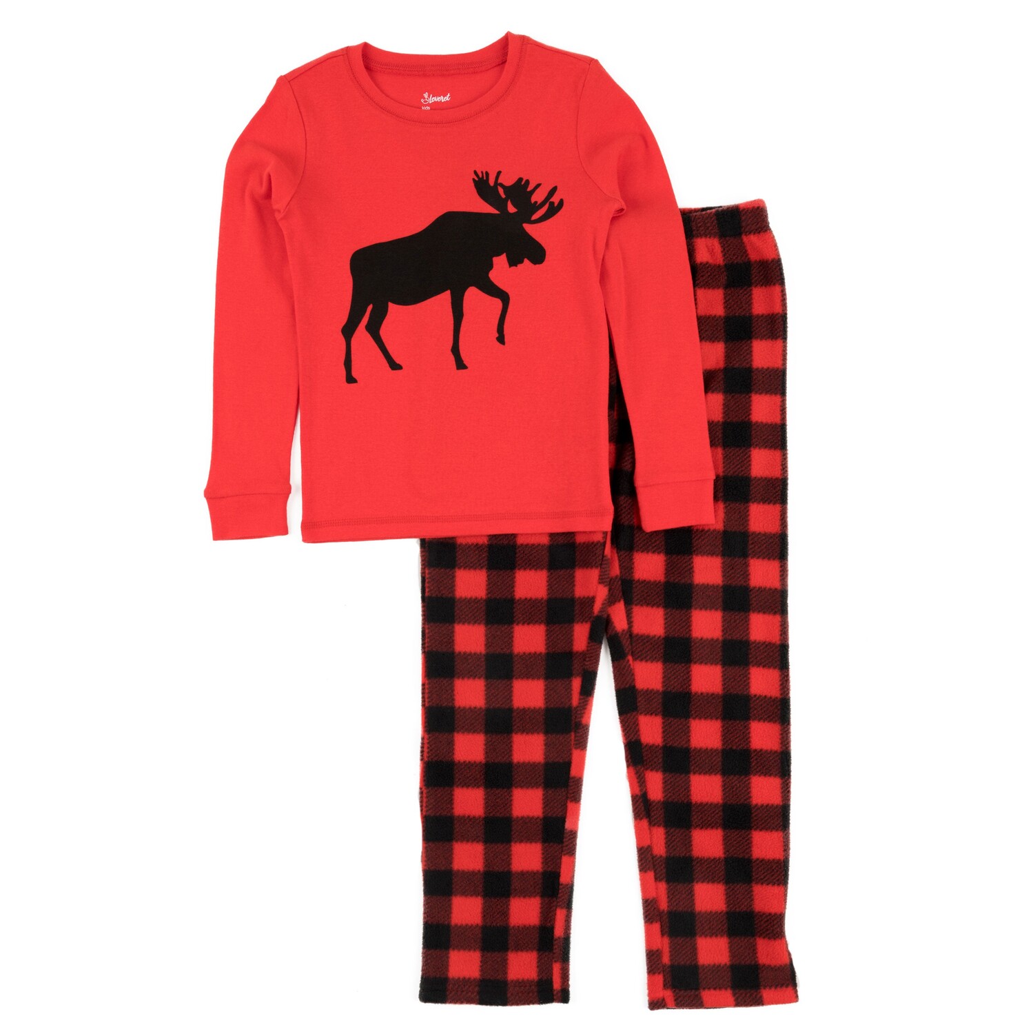 

Рождественская детская пижама из хлопка и флисовых штанов Moose Leveret