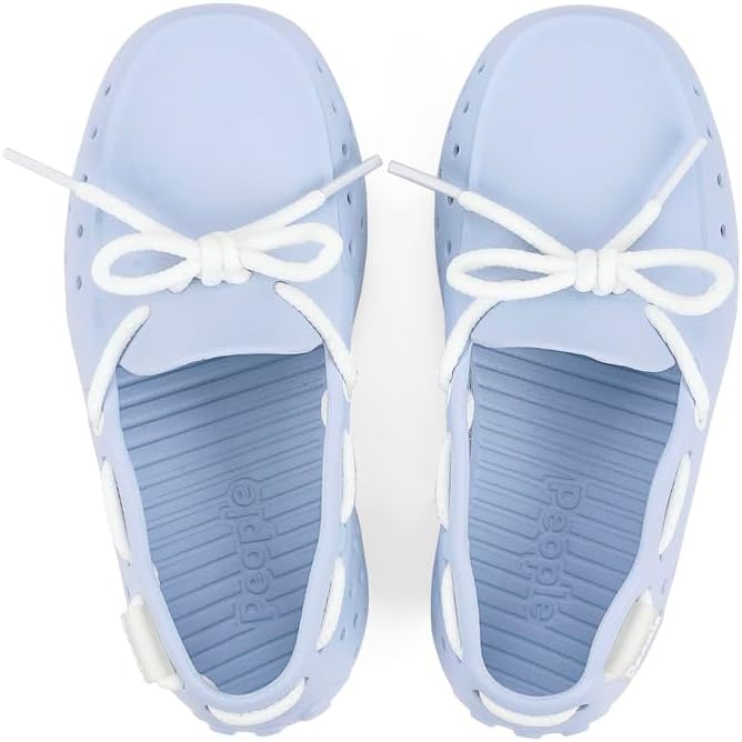 Детская обувь People Footwear Senna - водонепроницаемые мокасины на резиновой подошве, легкие и прочные лодочные туфли для мальчиков и девочек, нескользящие водные туфли для активного отдыха на улице, белый/голубой — фото 4