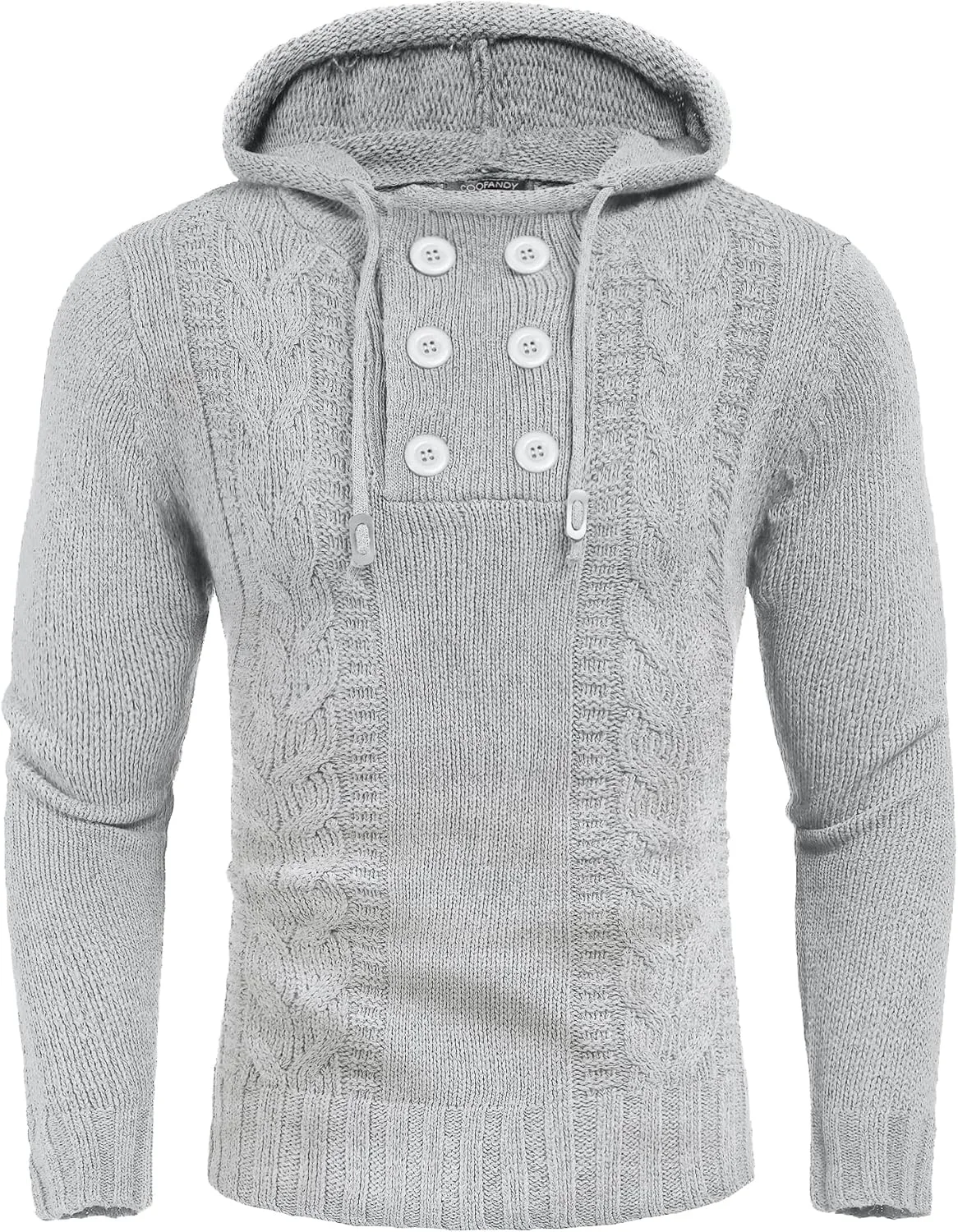 

COOFANDY мужской вязаный свитер с капюшоном и высоким воротом