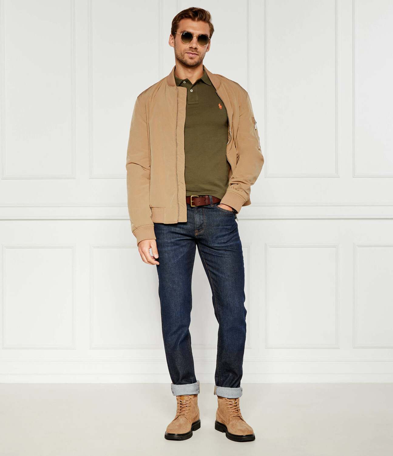 Поло POLO RALPH LAUREN Slim Fit pique, цвет cachi — фото 2
