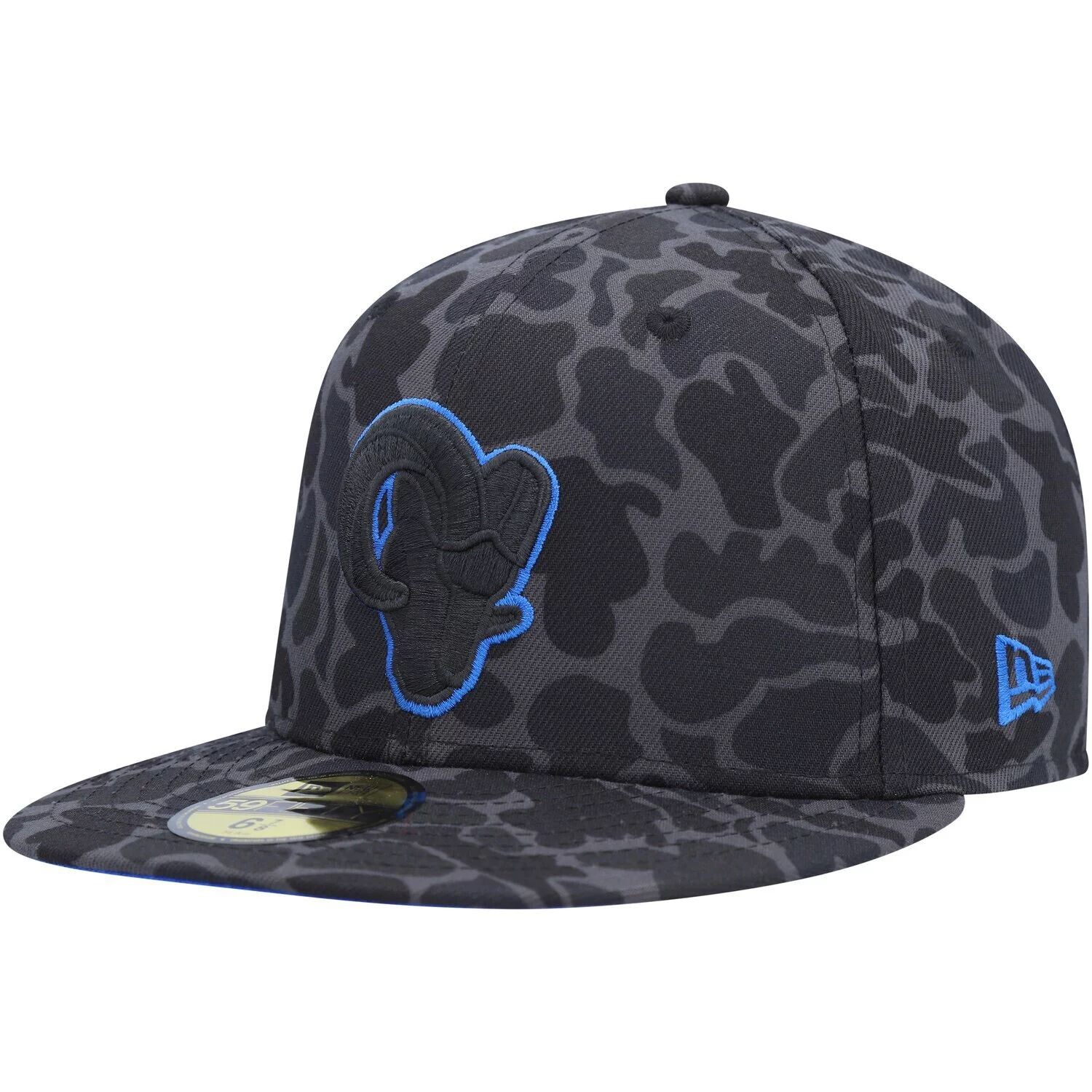 

Мужская облегающая шляпа New Era Black Los Angeles Rams Amoeba Camo 59FIFTY