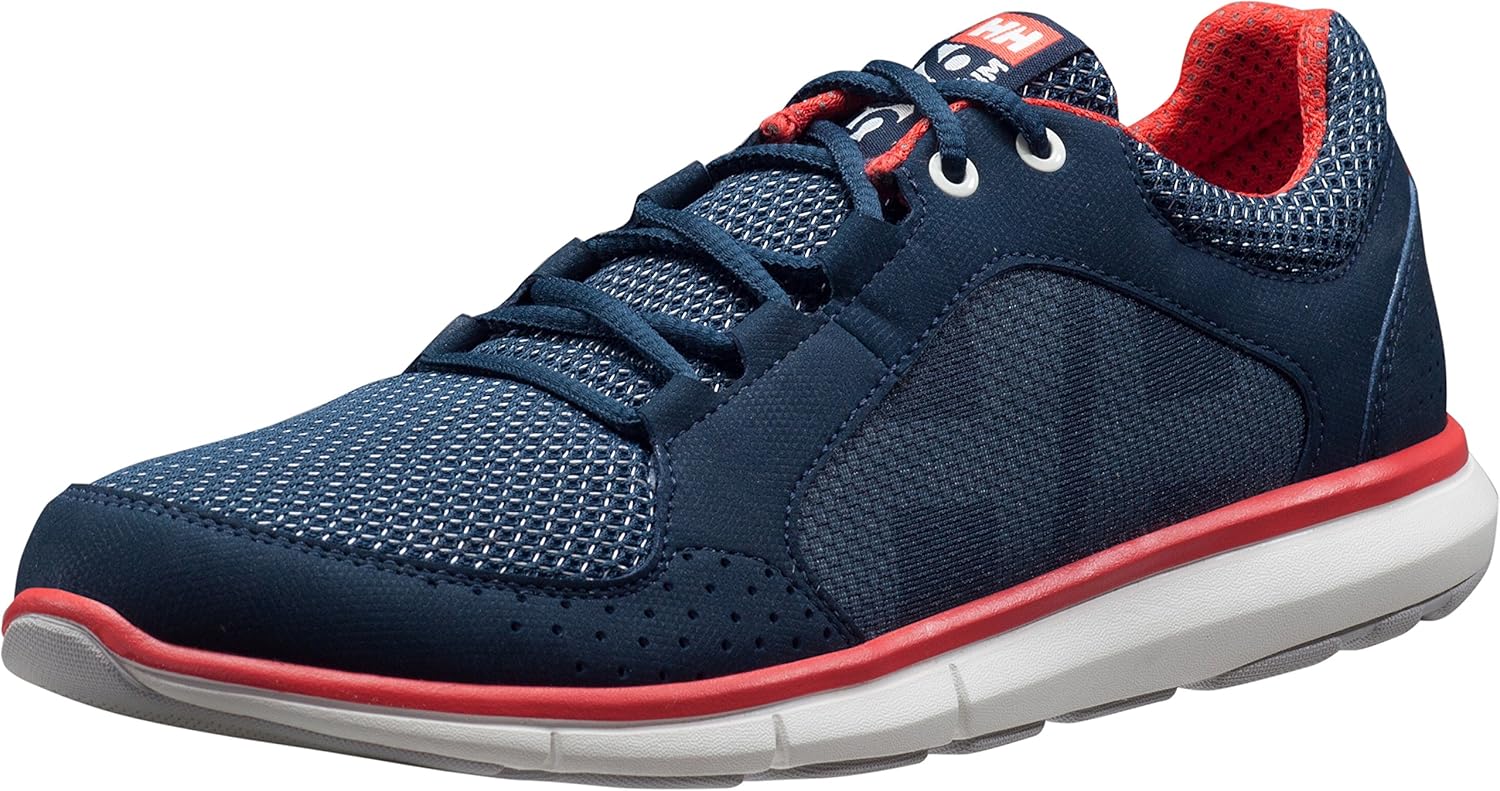 Женские кроссовки Helly-Hansen Ahiga V4 для парусного спорта с быстросохнущей конструкцией, стелькой Eva и резиновой подошвой Helly Hansen, 597 Navy/Off White/Cayenne — фото 2