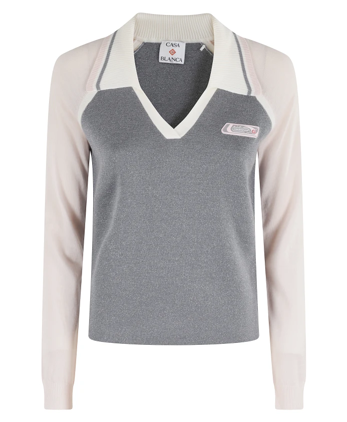 

Спортивная рубашка-поло с V-образным вырезом. Casablanca, серый