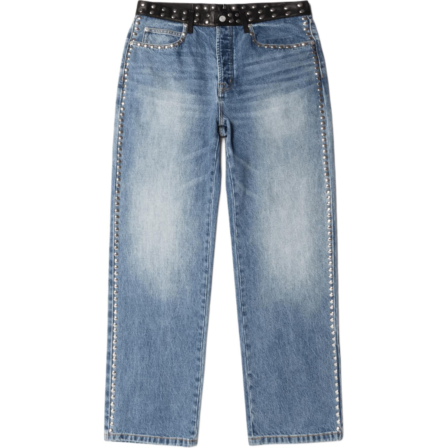 

Wales Bonner Co brand FW25 СТУДИРОВАННЫЙ ДЖИНС Jeans Unisex Stussy, синий