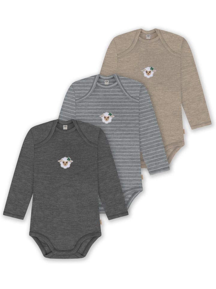 

Normani Outdoor Sports Комплект из 3 детских боди из мериносовой шерсти с длинными рукавами, цвет Окленд, бежевый/серый/антрацитовый