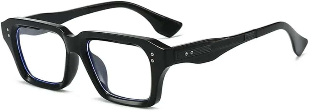 

Квадратные солнцезащитные очки для мужчин, унисекс, повседневные, женские солнцезащитные очки с заклепками, модные, популярные TVTBBVV, Black Transparent