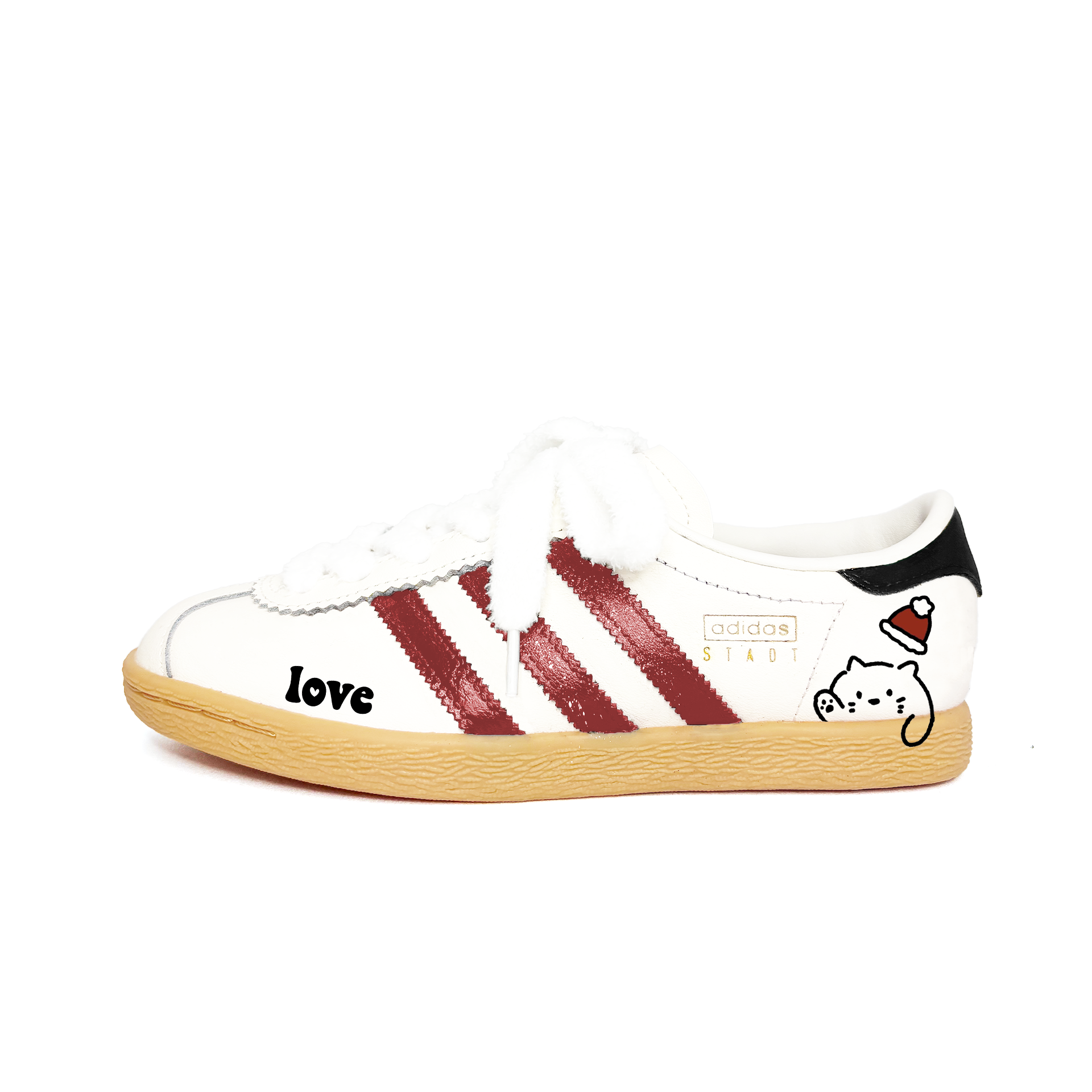 

Adidas Originals Stadt Red St. Eggnog Abrasion Resistant Low top German Army Trainers Unisex Red Black