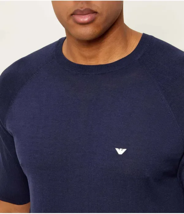 Свитер regular fit Emporio Armani, темно-синий — фото 4