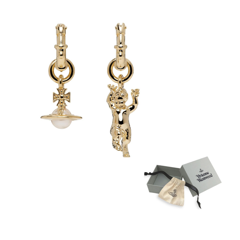 

Vivienne Westwood Искусственные жемчужные латунные серьги Women's Gold