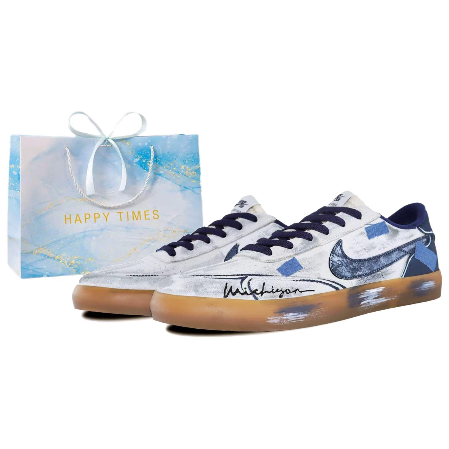 

Nike Sb Heritage Vulc Denim Gray Tone, Spacious Space Abrasion Resistant Low top Skateboard Shoes Unisex Black Blue