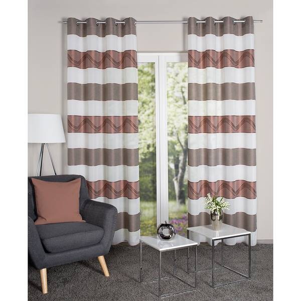 

Штора с люверсами Home Wohnideen Susa, 245 см цвет kupfer/braun/weiß