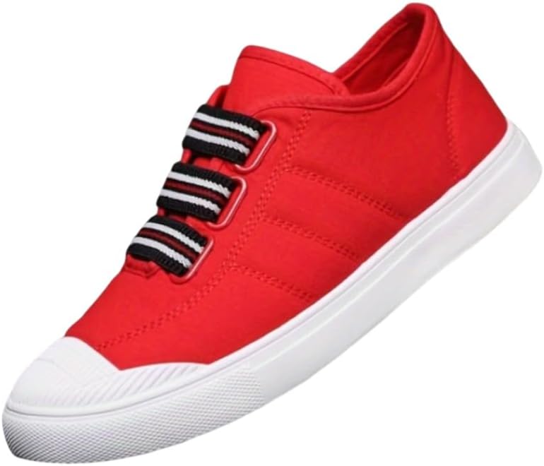 

Мужские стильные дышащие спортивные кроссовки из парусины, удобные, с противоскользящим покрытием и прочные, идеально подходят для ходьбы, модные для студентов и повседневной носки Hoalox, красный