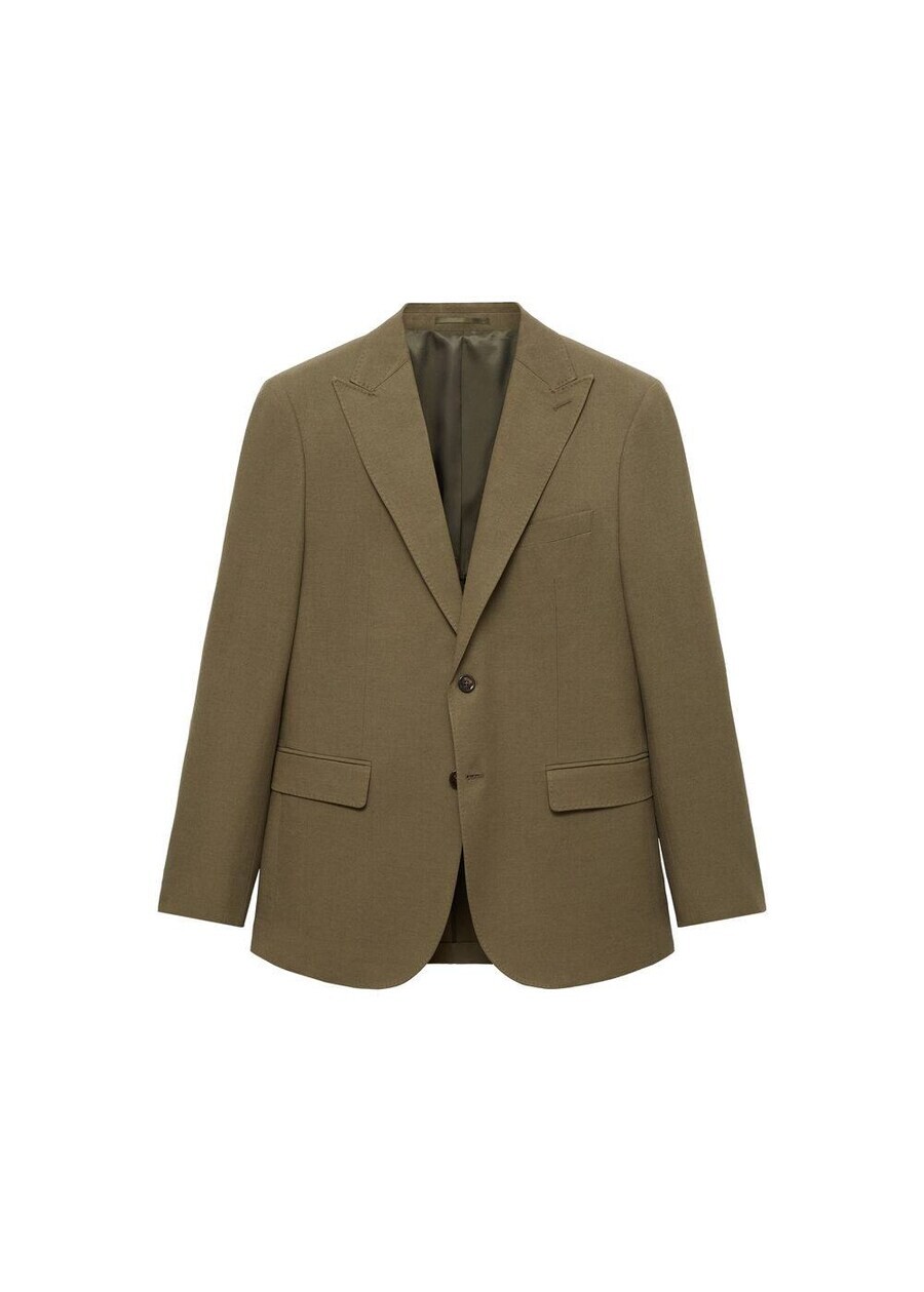 

Куртка MANGO MAN Regular fit Suit Jacket Amalfi, хаки