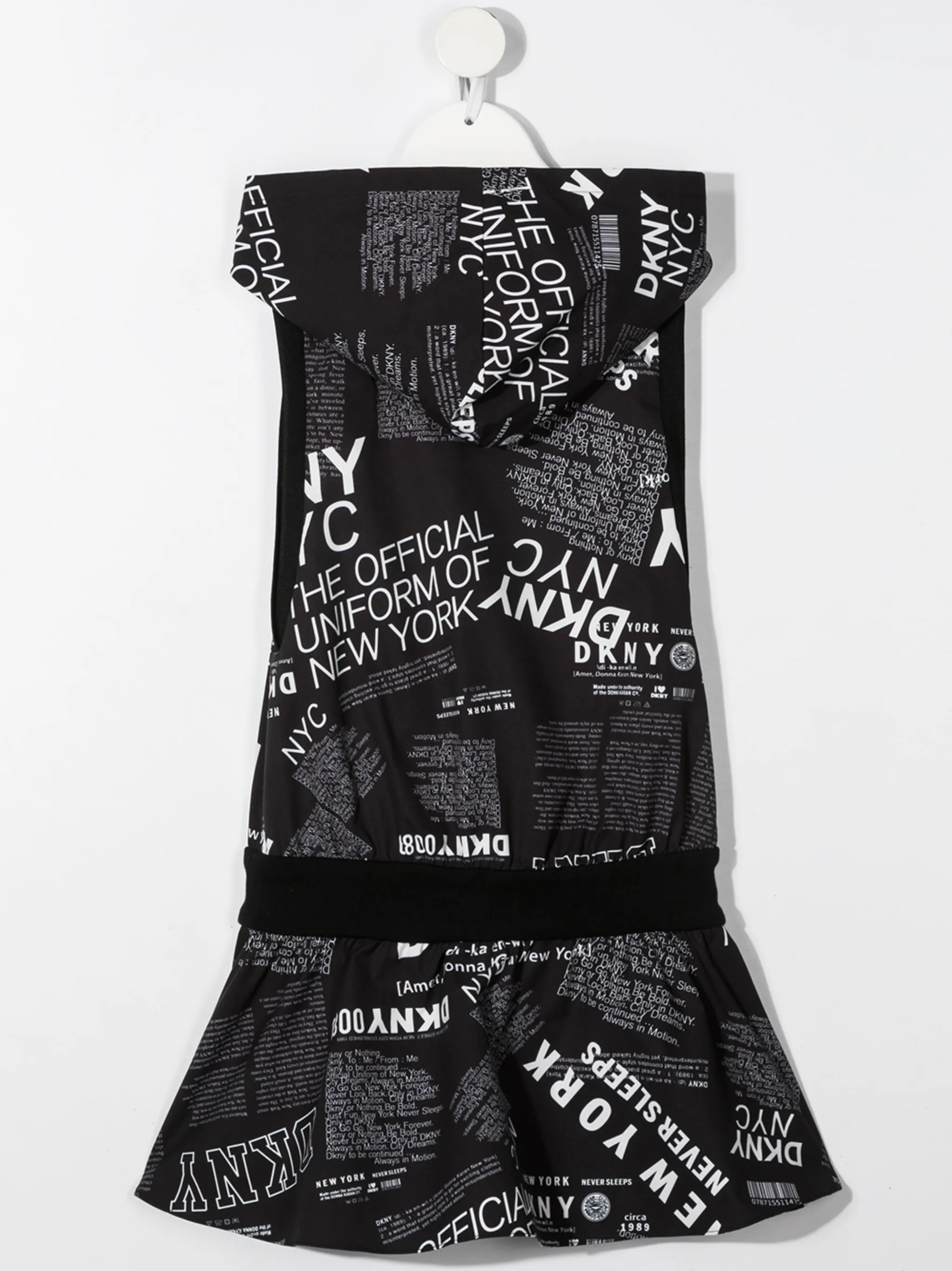 Платье с капюшоном и графичным принтом Dkny Kids, черный — фото 2