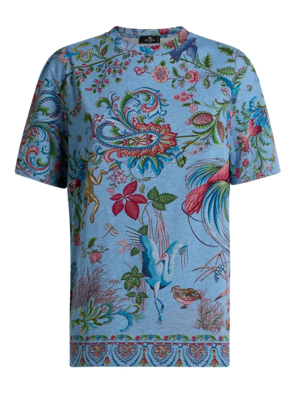 

Футболка с мотивом флоры и фауны ETRO, синий