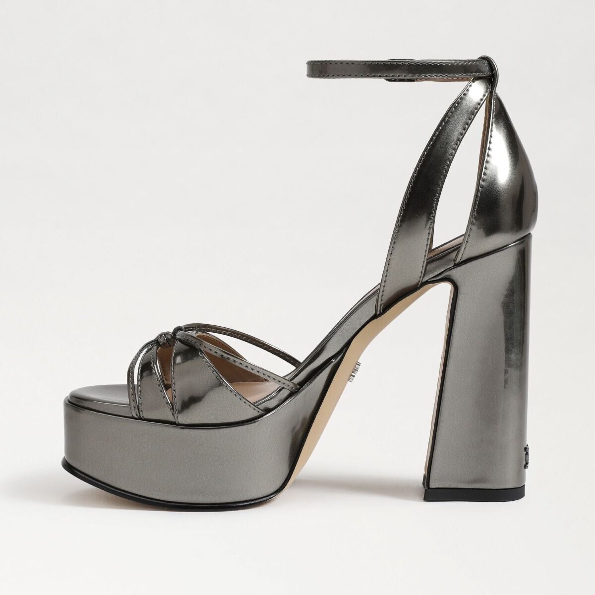 Женские туфли Sam Edelman Kamille I7555S3301 на каблуке 9,5 см, серые, с ремешком на щиколотке KHD219, серый — фото 3