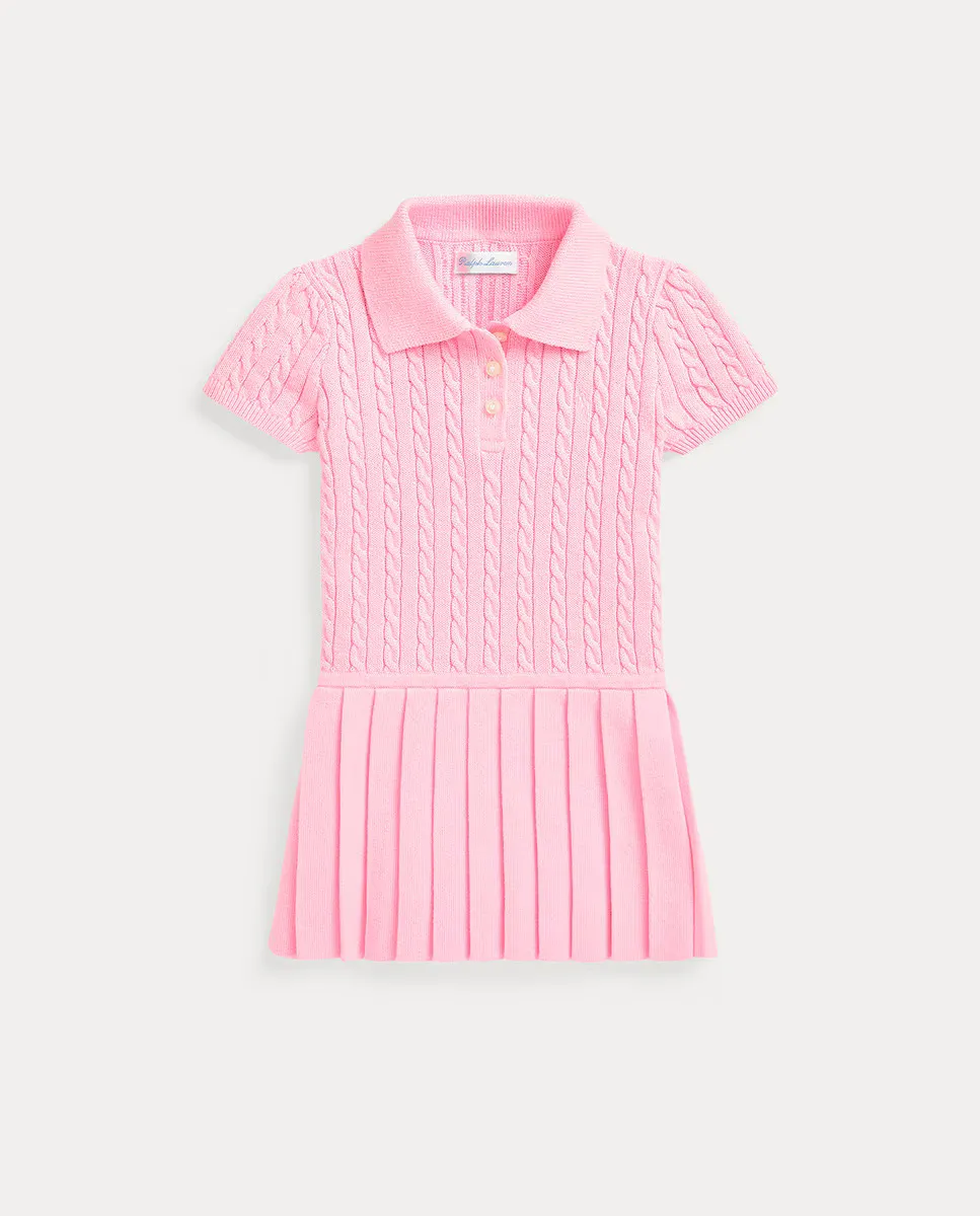 

Платье для девочки из хлопка с вышитой лошадкой Polo Ralph Lauren, цвет Rosa