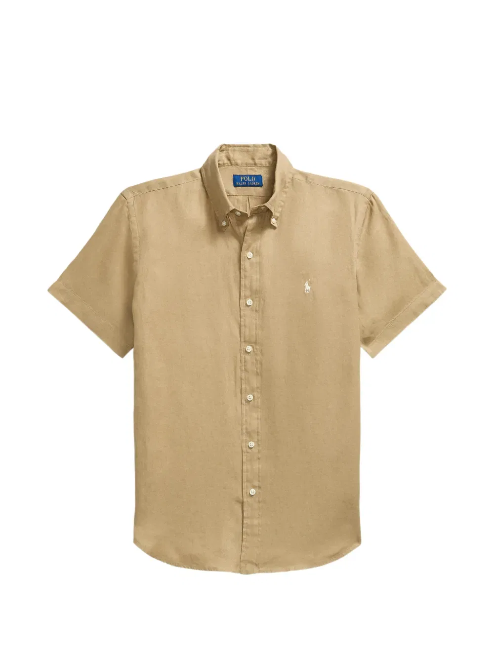 Вышитая льняная рубашка Polo Ralph Lauren, нейтральный