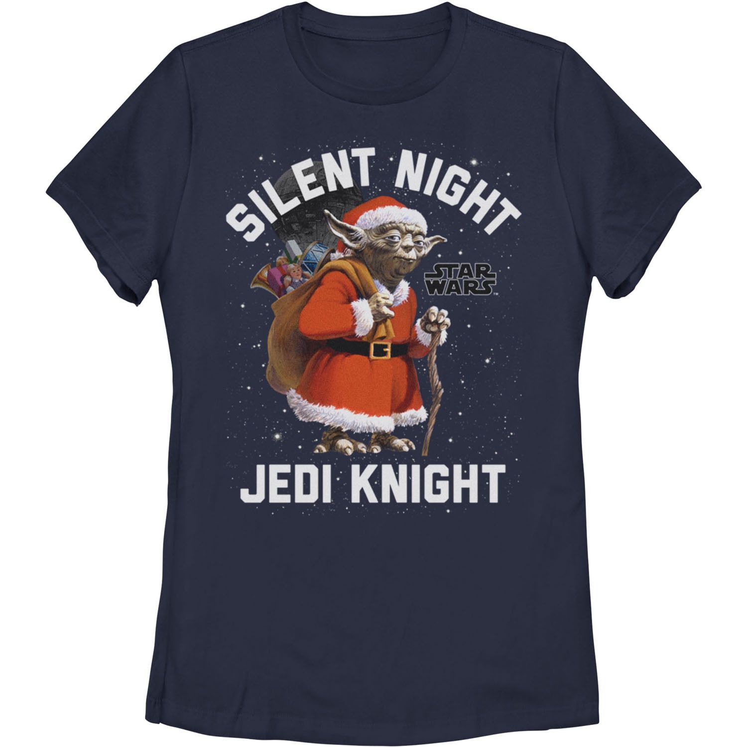 

Детская футболка с рисунком Star Wars Silent Knight Yoda Holiday Star Wars, темно-синий