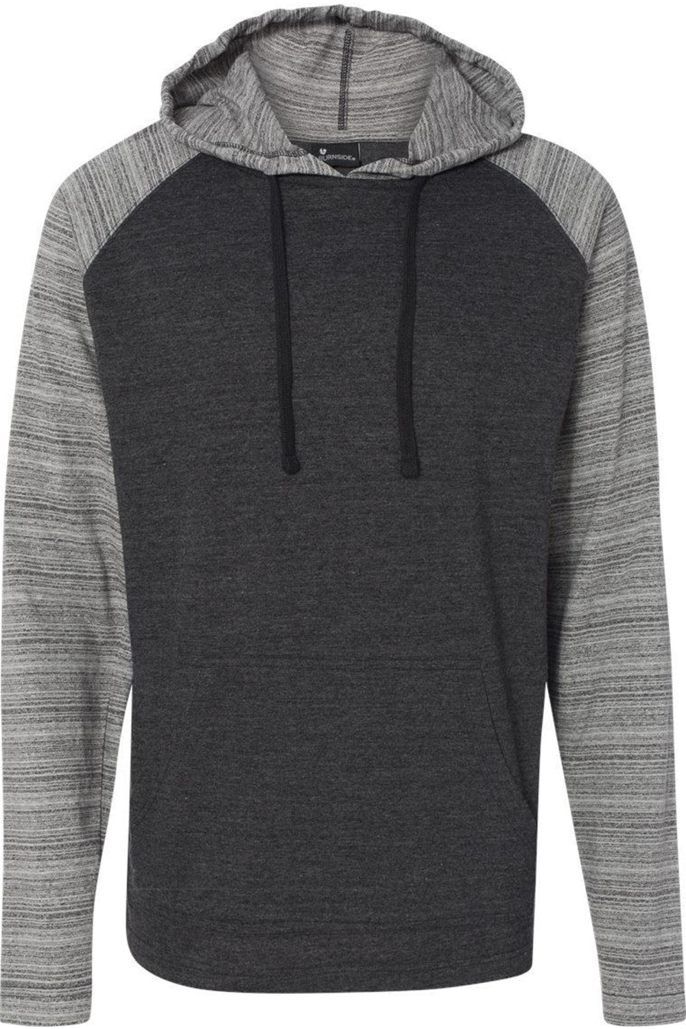 

Футболка реглан с капюшоном Burnside Yarn-Dyed, цвет heather charcoal/ charcoal stripe