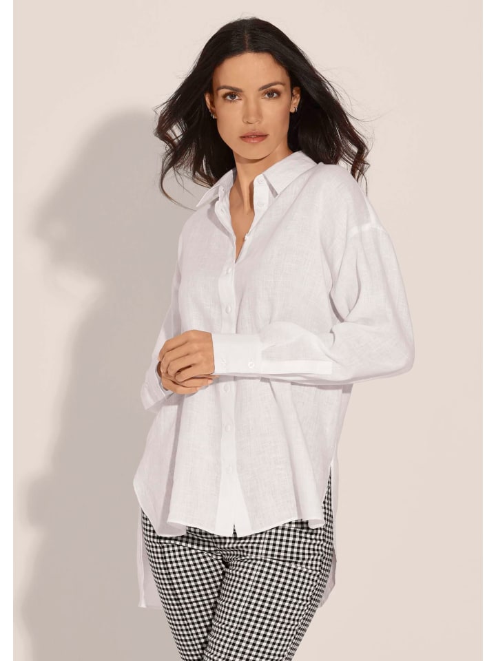 

MADELEINE Льняная рубашка свободного кроя белого цвета