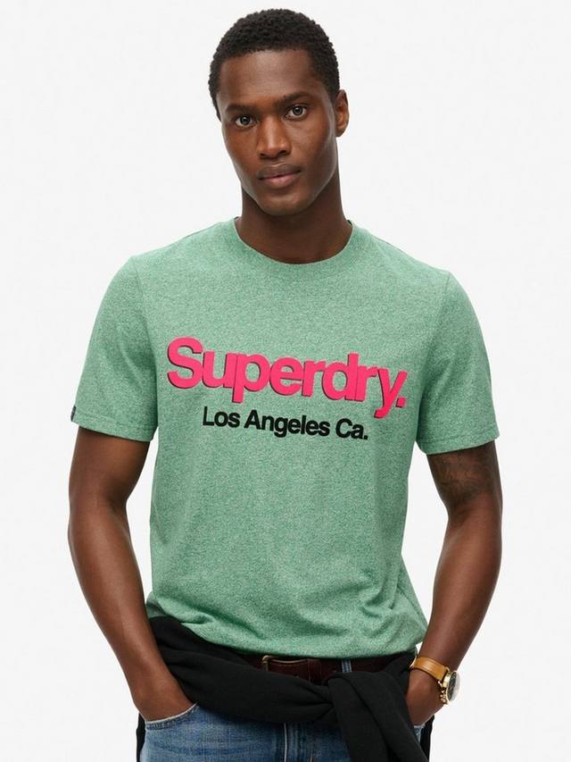 

Футболка с выстиранным логотипом core Superdry, цвет Bright Green Grit