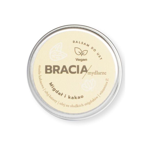 

Бальзам для губ с миндалем и какао, 15 г Bracia Mydlarze