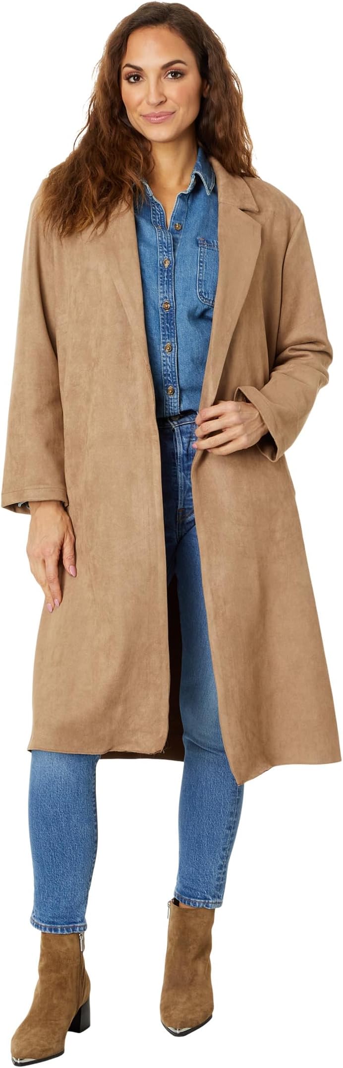 

Пальто Blank NYC Faux Suede Coat, кэмел