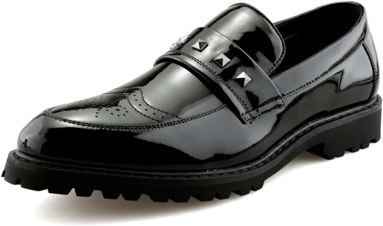 

Мужские модные лоферы Khwfjas на высокой платформе, слипоны с массивным каблуком, лоферы с перегородкой, повседневные удобные туфли с круглым носком и средней платформой, черный