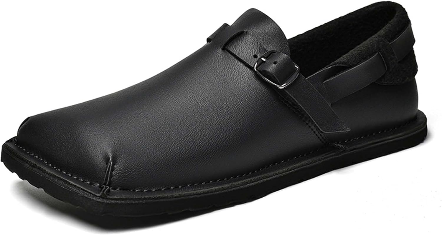 

Мужские пенни-лоферы Модные квадратные головы Деловая повседневная обувь Удобная для офисных встреч, свадеб, банкетов Костюмы Форма Платья Кожаная обувь Generic, черный