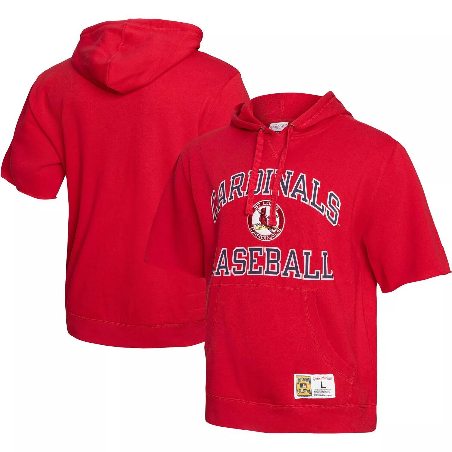 

Мужской красный флисовый пуловер с короткими рукавами Mitchell & Ness St. Louis Cardinals Cooperstown Collection