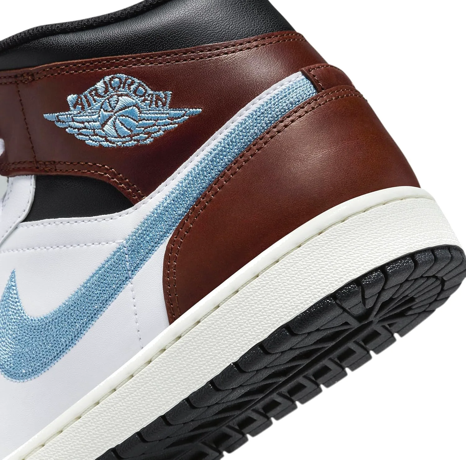 Кроссовки мужские NIKE Air Jordan 1 SE Mid, серый черный — фото 4
