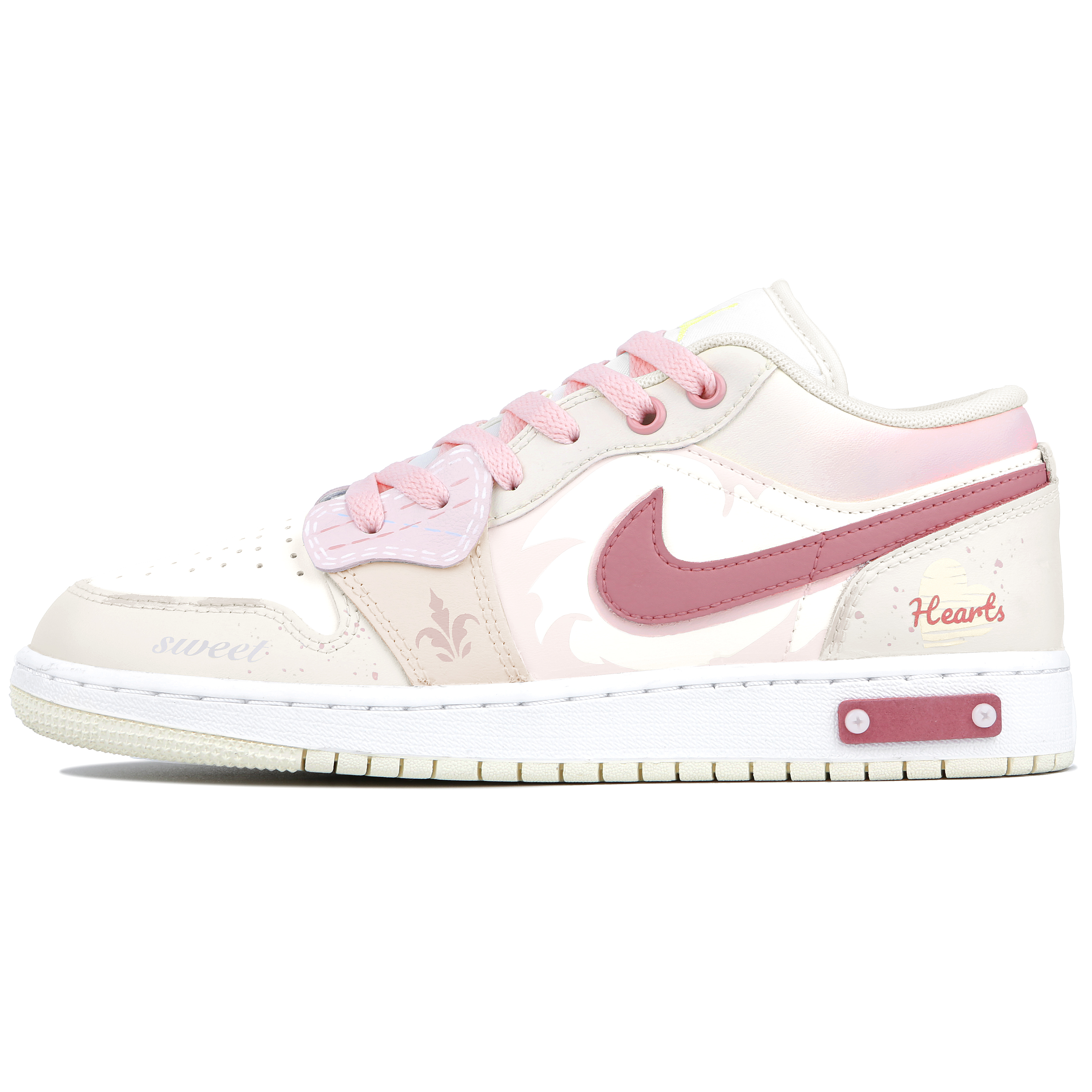 

Кроссовки Air JORDAN 1 Vintage Basketball Shoes Women's Low-Top White Pink, Розовый, Кроссовки Air JORDAN 1 Vintage Basketball Shoes Women's Low-Top White Pink