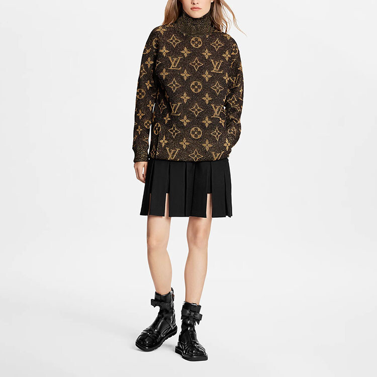 Свитер женский Louis Vuitton с высоким горлом, коричневый — фото 2