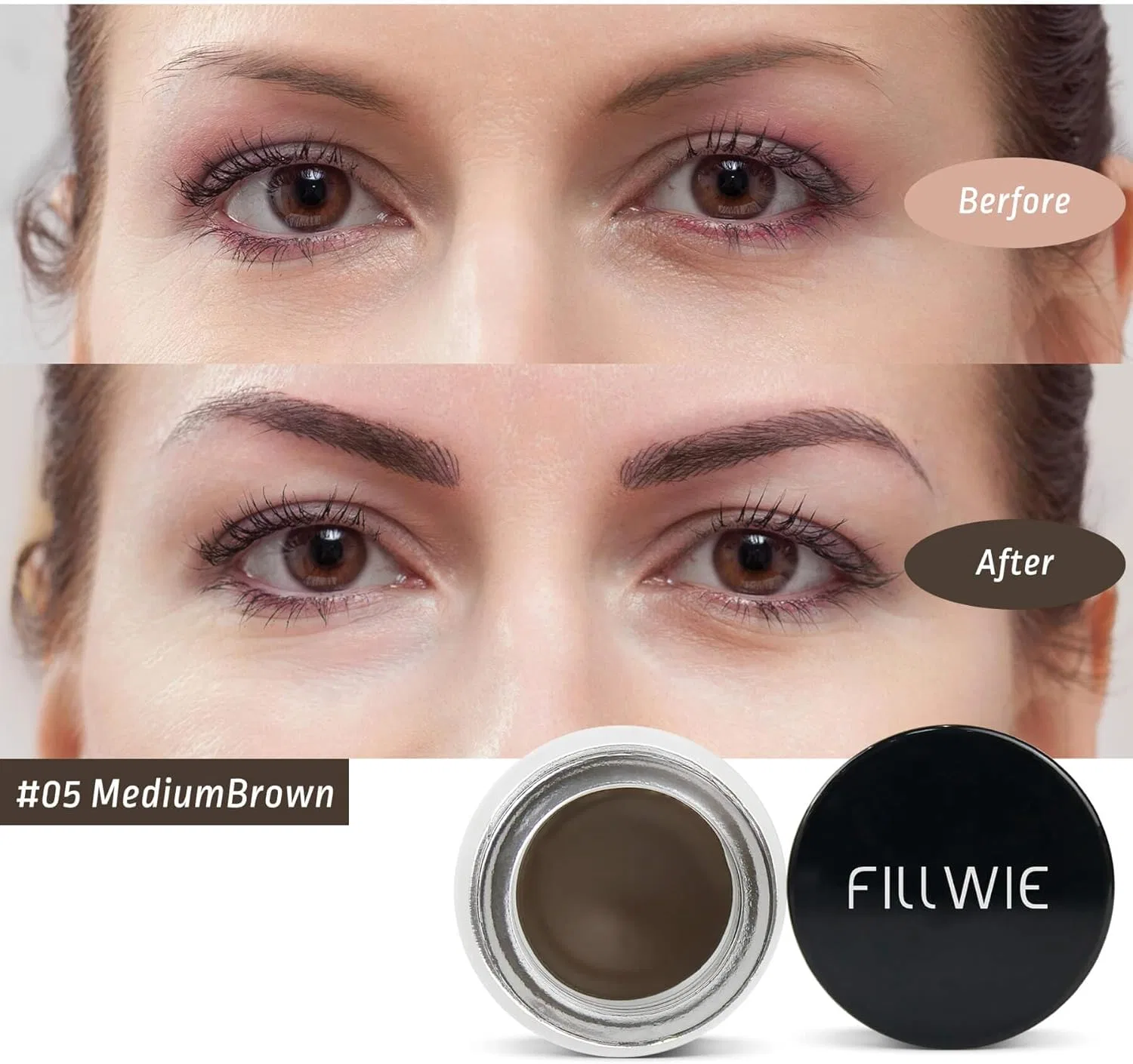 Набор для бровей Brow Pomade Kit Fillwie Medium Brown — фото 2