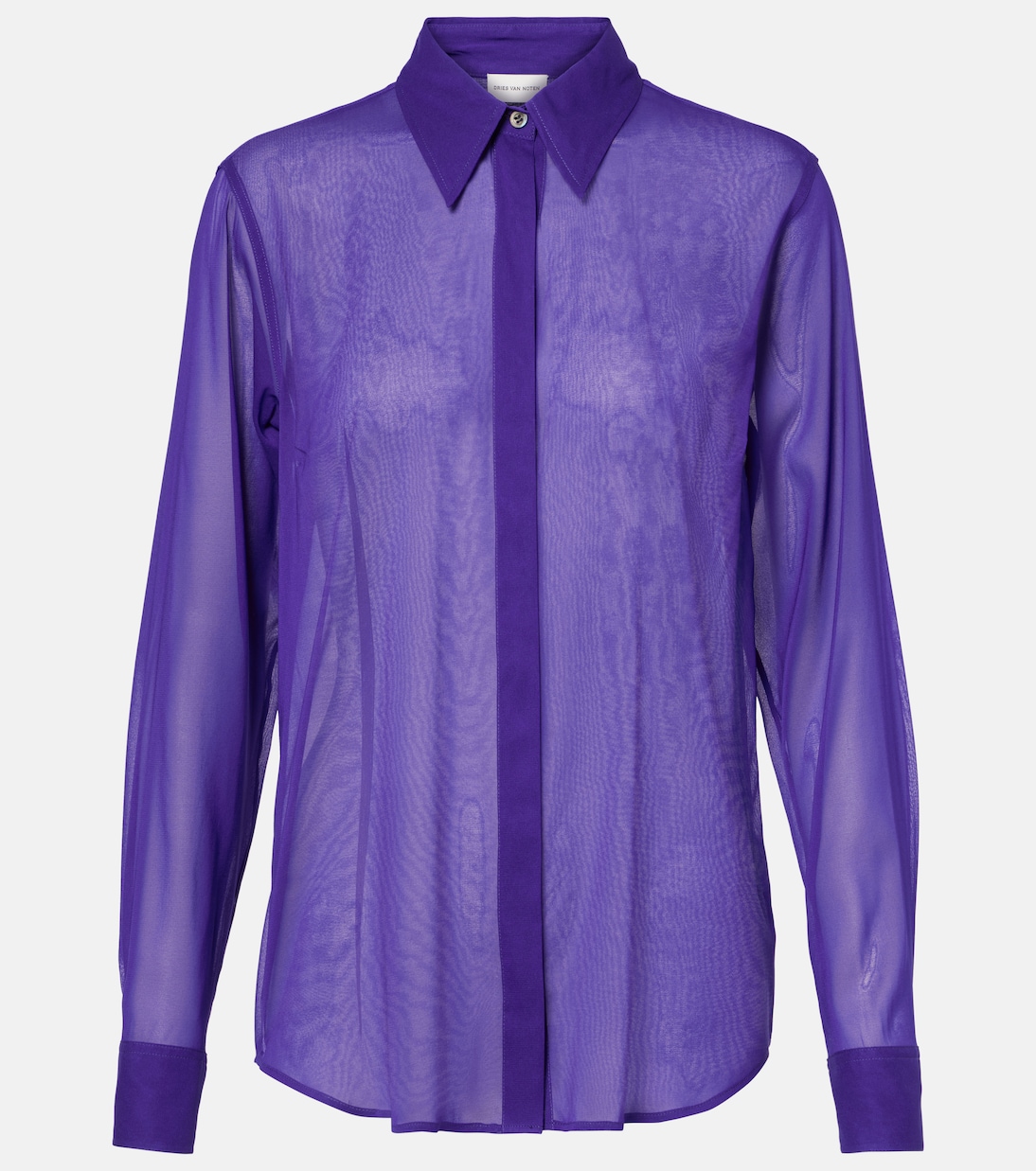 

Рубашка из смесового шелка Dries Van Noten, фиолетовый