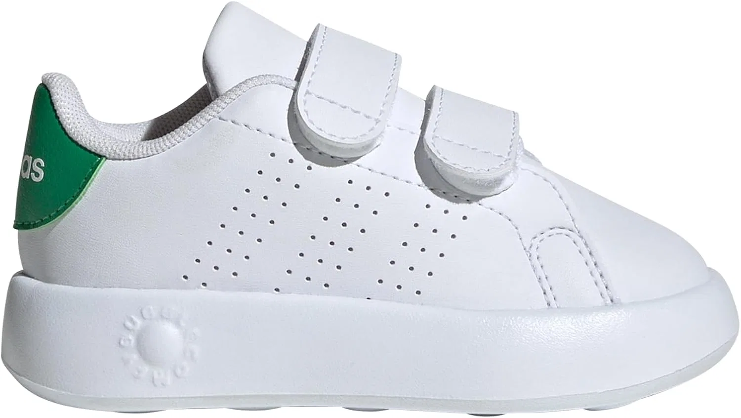 Кроссовки теннисные adidas для малышей, белый/зеленый — фото 2