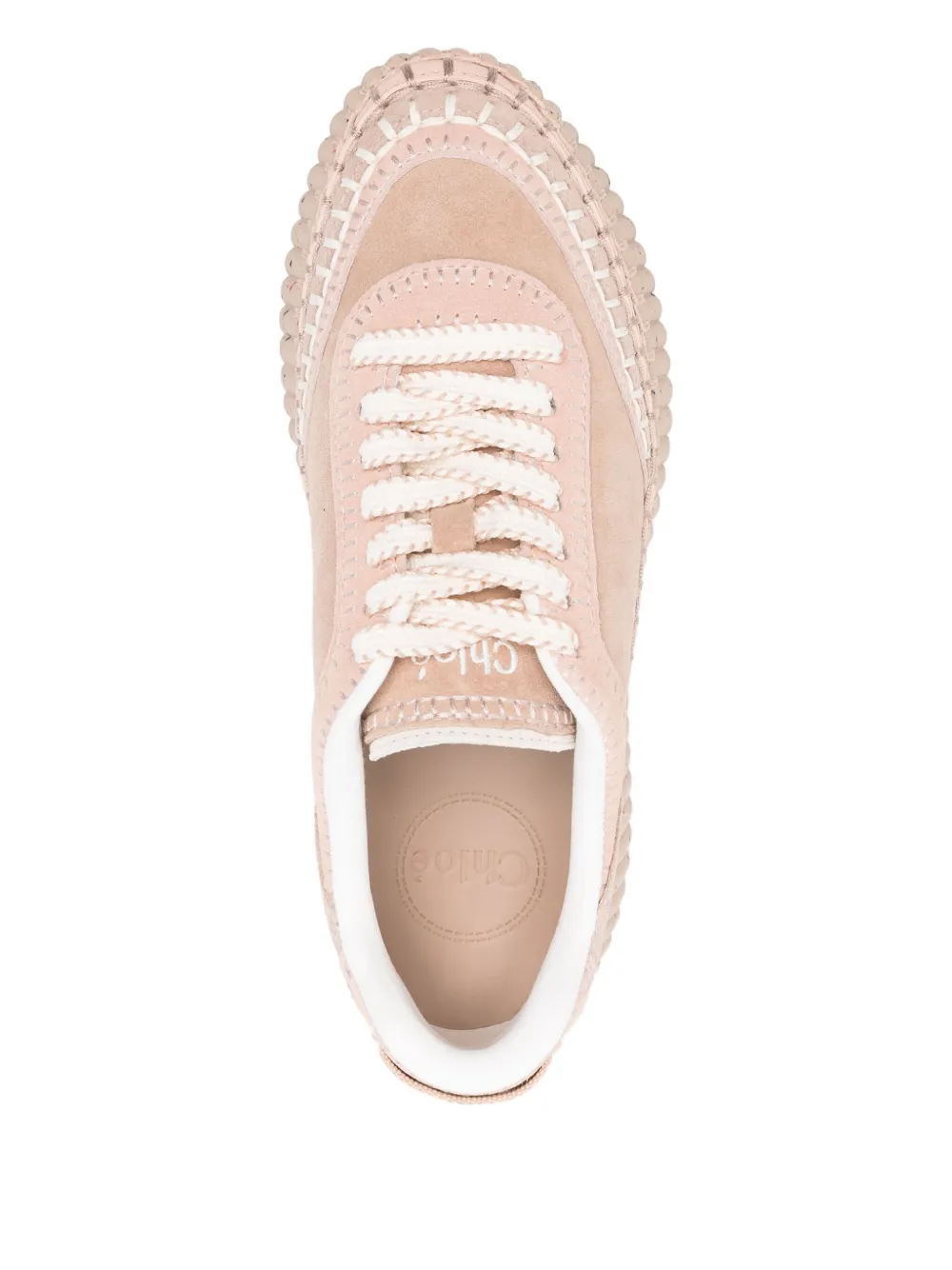 Кроссовки Nama на платформе с фактурной кожаной отделкой CHLOÉ, нейтральный — фото 4