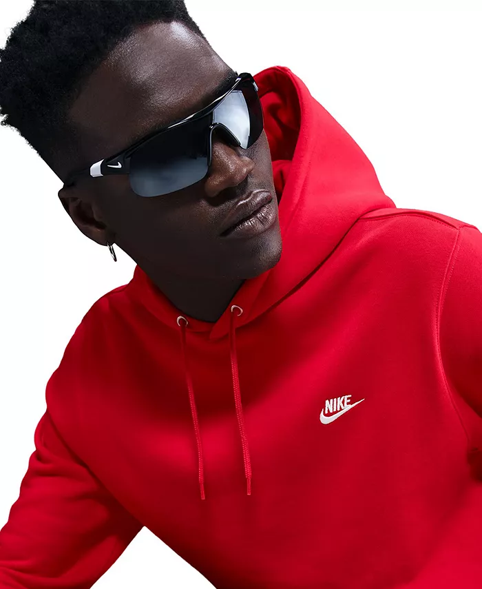 Клубная мужская толстовка с логотипом из флиса Nike, красный — фото 3