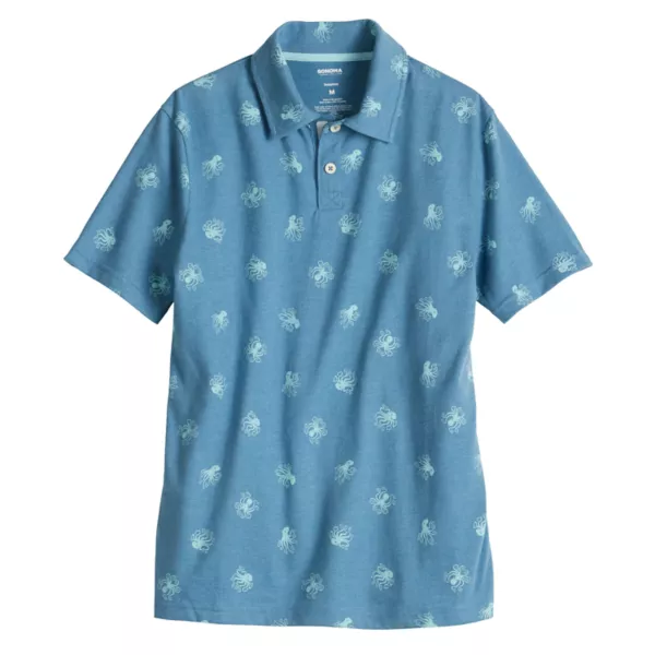 

Мальчиковая поло с удобной застежкой 8-20 Sonoma Goods For Life, цвет octopus medium blue
