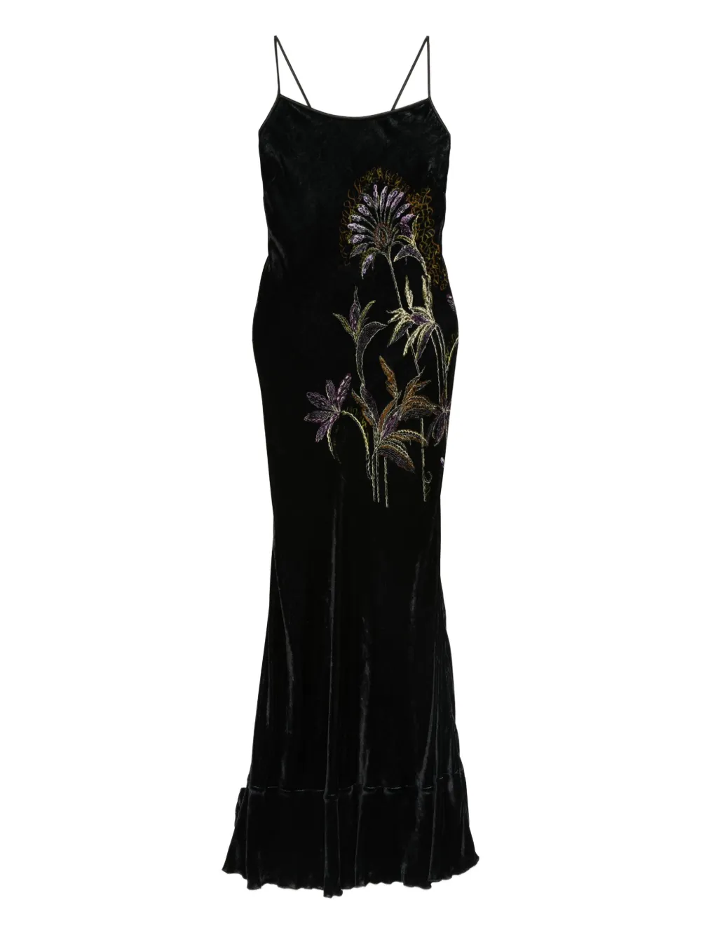 

Бархатное платье с вышивкой Forte Forte, синий