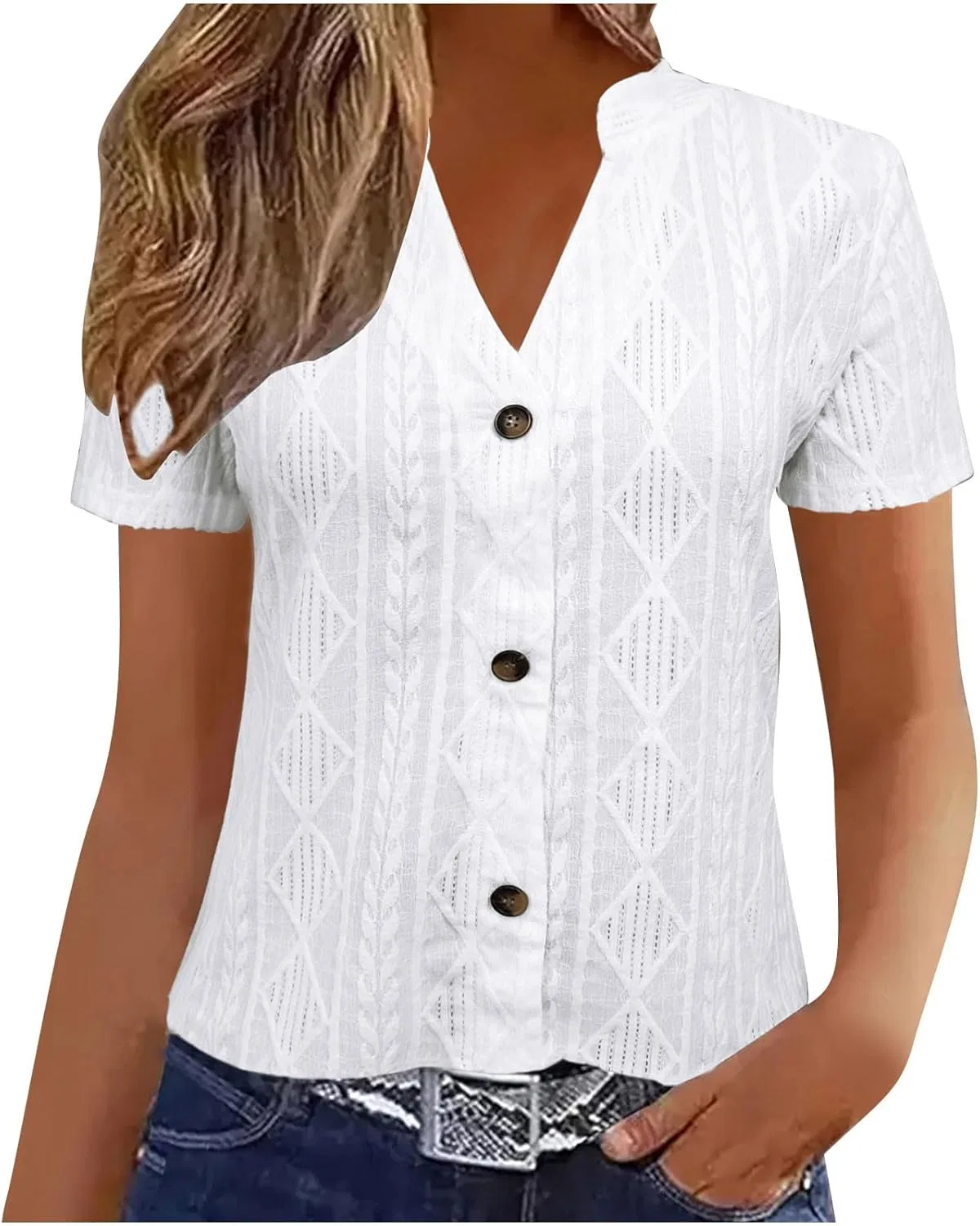 Блуза с вышивкой ажурная White