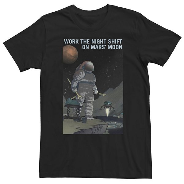 

Футболка Big & Tall Nasa Work the Night Shift Mars' Moon Licensed Character