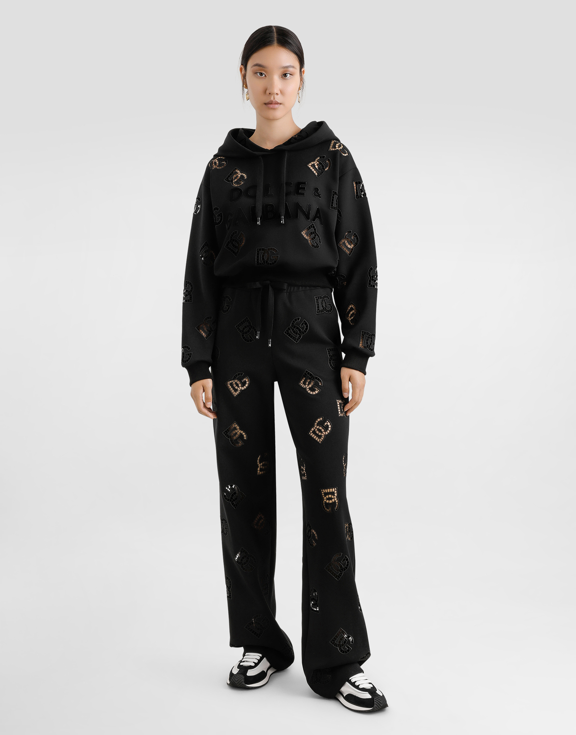 Худи Dolce & Gabbana Jersey With Cut-Out And DG Logo, черный — фото 2