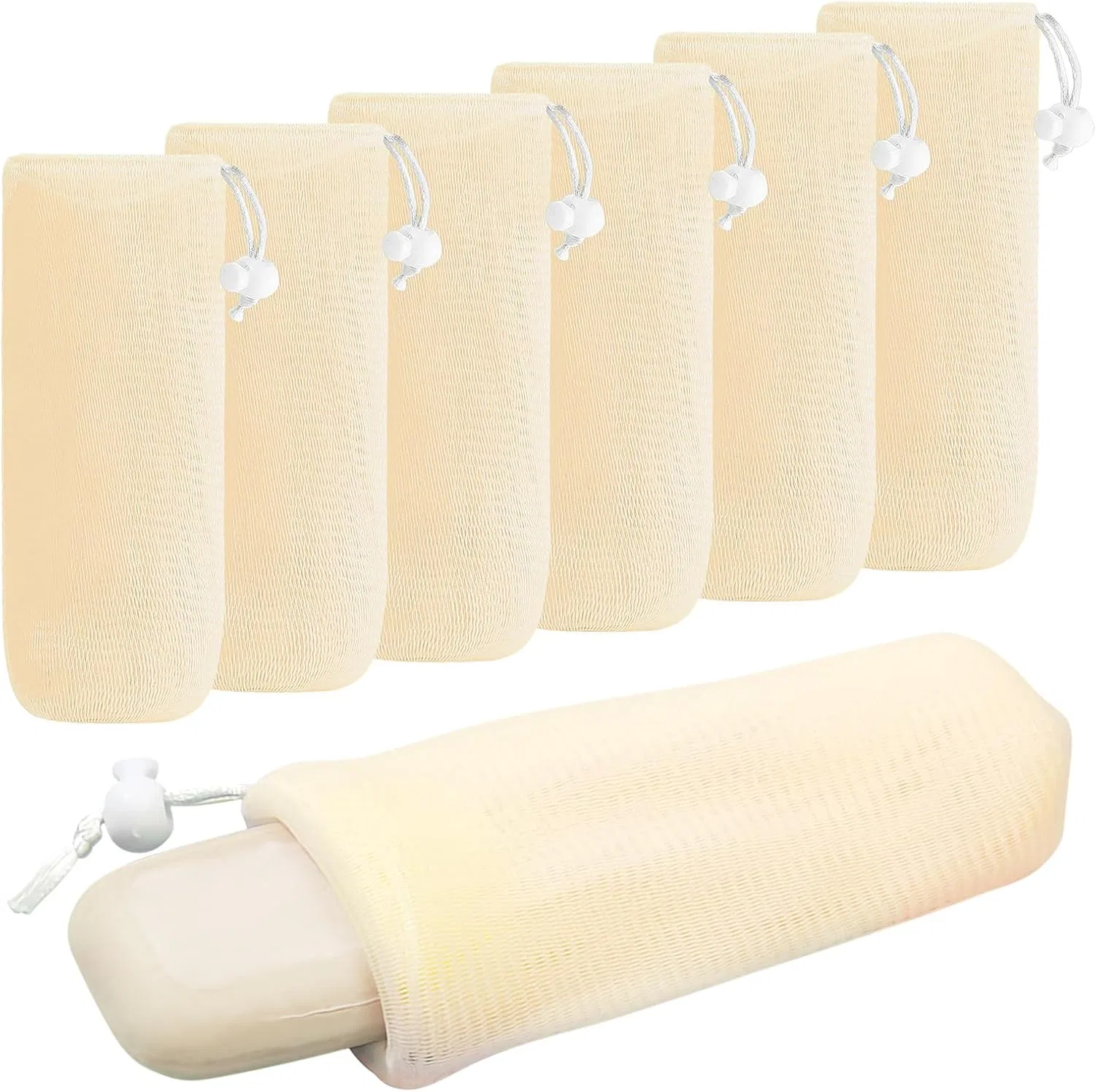 Сетчатые мешочки для мыла, 5 шт. Generic, Beige