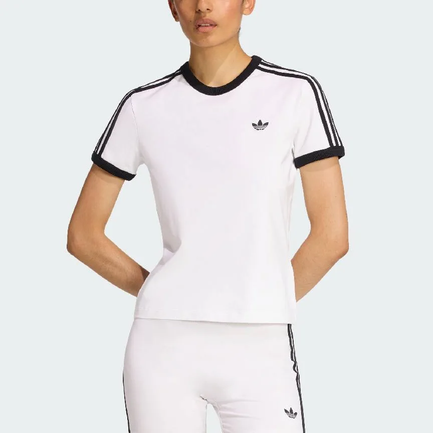 Футболка Women's 3 Stripes Adidas Originals, белый/черный — фото 4