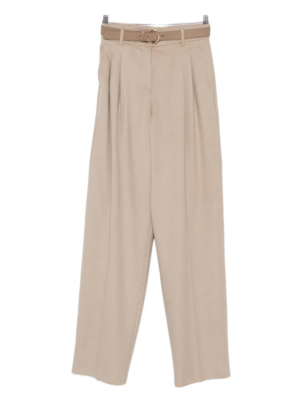 

Брюки с плиссировкой и поясом MAX MARA, нейтральный