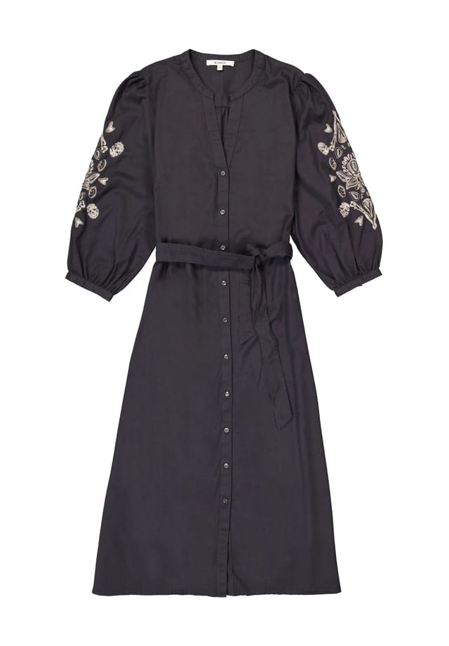 

Платье-Рубашка с рукавами-фонариками и поясом-завязкой Garcia, серый