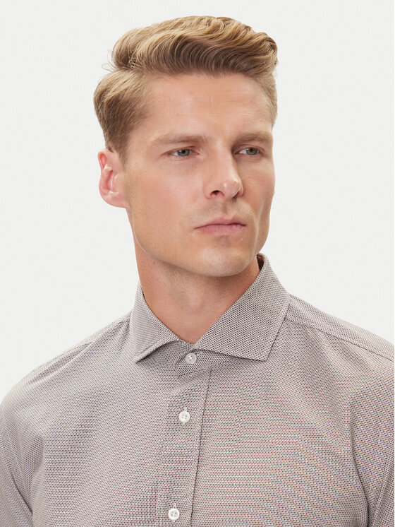 Рубашка slim fit C-Hank 50545225 Boss, бежевый — фото 4