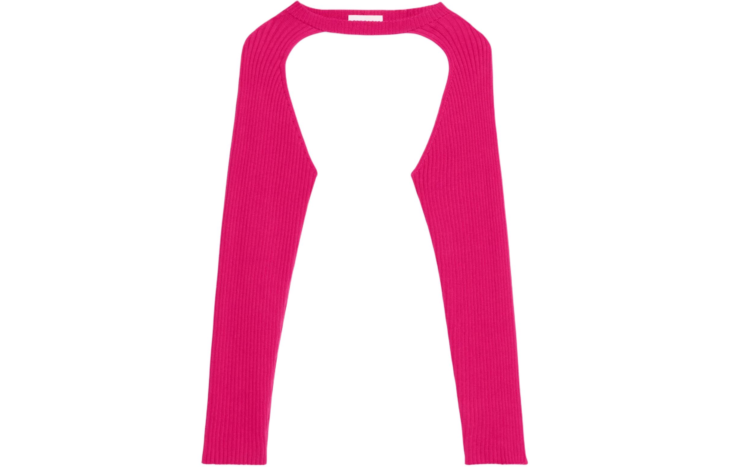 

Обрезанный ребристый джемпер Helmut Lang, фуксия